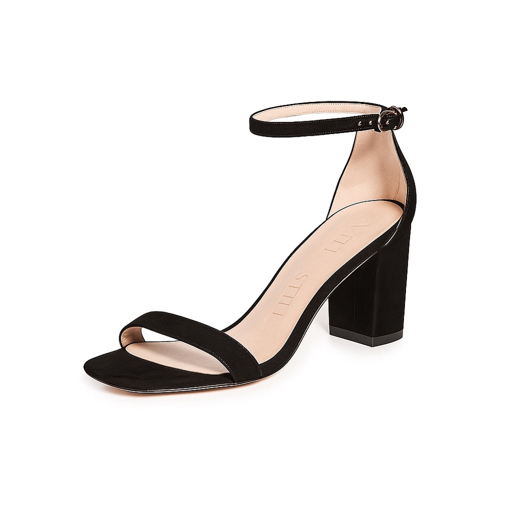 Stuart Weitzman Black Ankle Strap Heels